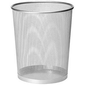 Mesh Wastebasket Black Metal Wire Garbage Trash Can for Office Home Bedroom Height 10.1" Width 10", 4 Gallon (16 Quart) (1, Black)