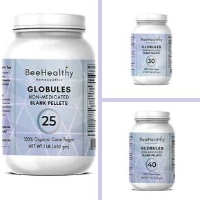 Globules/Blank Pellets 1 LB - Homeopathic. Sizes #10. #20. #25. #30 & #40. All Natural 100% Organic Cane Sugar. (Globules #20)