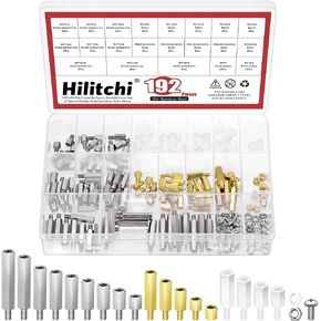 Hilitchi 256Pcs M3 Hex Spacer Standoffs Screws Nuts Kit, Male-Female Threaded Pillar Screw Nut Kit Nylon Zinc Brass Plated Hex Spacers Standoffs Screws Nut Set for PCB Motherboard Circuit Board in Saudi Arabia
