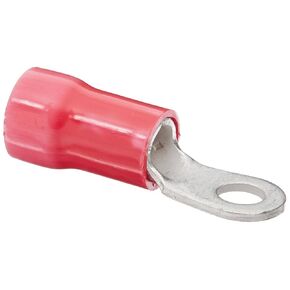NSI Vinyl Insulated Ring Terminal, 8 Wire Size, 10" Stud Size, 0.472" Width, 1.244" Length