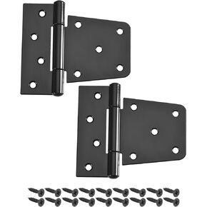 uxcell Gate Hinges 3.5 Inch 2 Pack, Iron Door Hinges with Screws for Wood Sheds, Barns, Fences, and Swing Doors