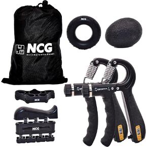 NCG Forearm Strengthener Grip Strengthener Hand Grips Strengthener Kit - 6-Pack Adjustable Resistance