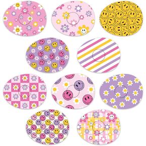 Rockadex Adhesive Patches - Compatible for Freestyle Libre Sensor, Custom-Designed Freestyle Libre Patches, Diabetic Supplies Mix 10 Pack Smiley (Freestyle Libre 3)