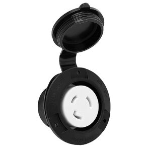 Nema L5-30R Flanged Outlet with Waterproof Cover, L5-30R Lock in 30AMP 125/250V Female Power Outlet, 30AMP Generator Outlet ETL Verified Nema L5-30R Power Inlet Black Color