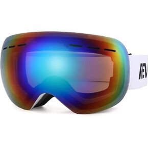 Ski Goggles for Men Women Youth, OTG Snowboard Goggles Snow Goggles with UV Protection, Anti Fog Over Glasses