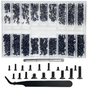 Small Repair Screw Kit BAZQU 600 Pcs Tiny Micro Screws Assortment Kit with Screwdriver for Eyeglass Sunglasses Spectacles Watches Jewelry