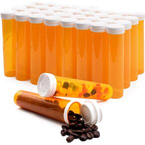 Wisesorb Desiccant Cap Pill Bottle, 60ml 20 pcs Medicine Bottle, Pill Bottles Empty with Caps, Empty Pill Bottles, Prescription Medicine Containers Travel Pill Vials Clear Pill Case Organizers