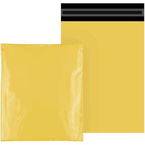 11"x15" (28cm x 38cm) 200pcs Yellow Poly Bag Mailers Plastic Packaging Mailing Shipping Bag Waterproof and Tear-Proof Strong Self Adhesive Multipurpose Envelope Small Medium Large