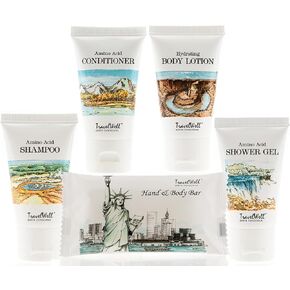 TRAVELWELL Hotel Toiletries Amenities Travel Size Massage Cleaning Soaps In Bulk 1.0oz/28g,30ml Shampoo & Conditioner 2 in 1,Boxed Toothbrush Toothpaste Individually Wrapped 30 Set