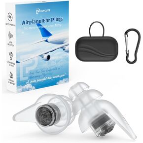 Airplane Travel Essentials Ear Plugs 1 Pair(M), Reusable Earplugs for Airplane Pressure Relief, Soft Silicone Travel Ear Plugs for Adults, Noise Cancelling for Plane, Long Flight(Blue)