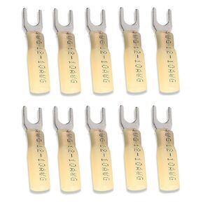 100PCS Heat Shrink Fork Connectors AWG22-16/16-14/12-10,U-Type Spade Wire Connectors Kit,Insulated Waterproof Marine Crimp Terminals for Watercraft, Electronics, Automotive