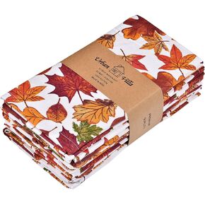 Urban Villa Dinner Napkins Cuisine Stripes Cloth Napkins Set of 12 Red Multi Color Dinner Napkins 20x20 Inches 100% Cotton Dinner Napkins Over Sized Cloth Napkins with Mitered Corners Dinner Napkins