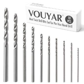 10PCS M35 Cobalt HSS Mini Twist Drill Bits for Pin Vise Hand Drill (0.7-3mm), Micro Drill Bit Set for Miniatures, Jewelry, Plastic, Resin, & Soft Metal - Small Drill Bits