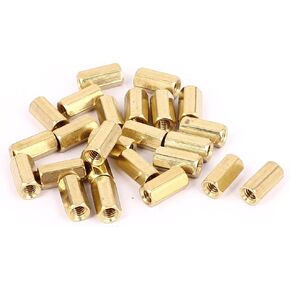 uxcell M4 x 12mm Female Threaded Brass Hex Standoff Pillar Spacer Nut 25pcs