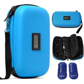 Insulin Cooler Travel Case Medication Cooler Bag TSA Approved Diabetic Medicine Cooler Organizer Insulin Protector Cooling with Ice Pack for Traveling