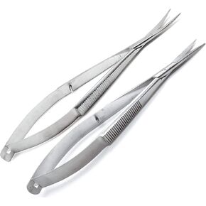 Castroviejo Straight & Curved Scissors Sharp/Sharp 4.5" Micro Stainless Steel 2 Pcs Instruments