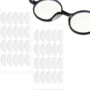20 Pairs Eyeglass Nose Pads Anti Slip, Adhesive Nose Pads for Glasses, Clear Air Cushion Nose Pads for Glasses Sunglasses Reading Glasses(Transparent, 1mm)