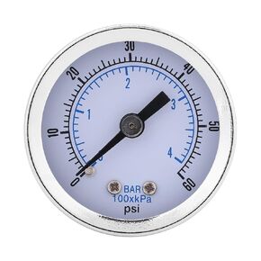 0-60psi 0-4bar 1/8" BSPT Dual Scale Pneumatic & Hydraulic All Purpose Pressure Gauge Manometer for Water Air Oil Dial Instrument