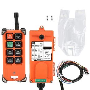 F21-E1B Remote Control Transmitters + Receiver 8 Buttons Industrial Remote Control 380V IP65 for Single Hook Single Speed, Two Mechanism Jog Hoist and Industrial Control Below 6