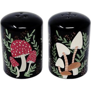 Steel Mill & Co. Mushroom Salt and Pepper Shakers, Cute Novelty Mushrooms Decor, Cottagecore/Hippie/Fairycore Kitchen Accessories, Mushroom
