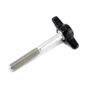 1/4"-28 x 2 Thumb Screw Stainless Steel - Black Tee Wing Plastic Knob - Fine Thread Thumbscrew - Length: 2.000" - Proudly Built in USA - Package of (4)