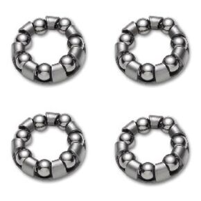 Pack of 4 Ball Bearing Retainer Cages for Bicycle, Bike Bearings for Front and Rear Hub Wheel Service, 3/16" X 7 Balls