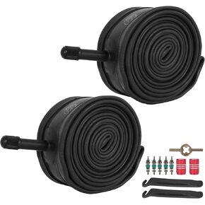 RUTU 26" x 1.75/1.95/2.10/2.125 Bike Tubes with 32mm Schrader Valve Compatible with 26x1.75 26x1.9 26x1.95 26x2.0 26x2.125 Road MTB Mountain Bike Puncture Proof Inner Tube 2 Pack