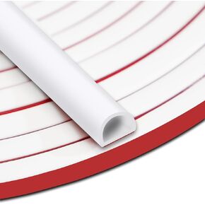 Gaahing Self-Adhesive D-Shaped Weather Stripping, Peel and Stick Silicone Weatherstrip for Automotive, Window & Door Seal, Soundproof (White, 6.1m x 9mm x 6mm)