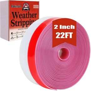 Weather Stripping, 2 Inch x 22 FT Weather Stripping Door Seal, Door Draft Stopper, Silicone Seal Strip for Door Under Bottom, Glass Shower Door, Sliding Door and Window (Transparent