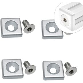 4 Pack Silver Zinc Alloy 2020 Series Aluminum Extrusion End Cap Covers, Premium Accessories for Versatile Aluminum Profiles