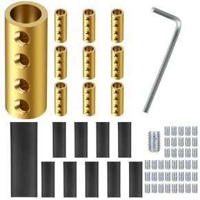10pcs 6AWG Gauge Wire Connector Nut Kit, 80Amp Splicing Quick Wiring Connection Terminal,6 awg Splice Connector Circuit Connector Wire Connector, with Screws and Heat Shrink Tube