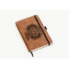 Rico Industries NCAA Ohio State Buckeyes Brown Laser Engraved Small Notepad Jounral/Notepad 8.25" x 5.25"- Office Accessory