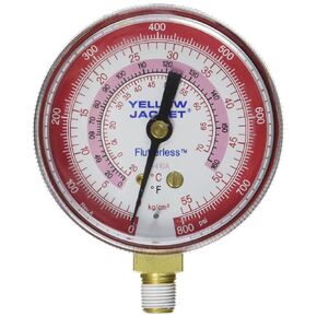 Yellow Jacket 49035 Gauge (Degrees F), 2-1/2", Red Pressure, 0-800 kg/cm2/psi, R-410A