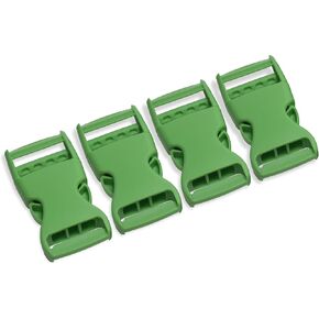 4 Pcs Green Buckles for Straps 1 inch Plastic Belt Buckle 25mm Dual Adjustable No Sewing Quick Side Release Plastic Buckle Clips for Backpack Outdoor Paracord Bracelets Pet Collar Craft Accessory
