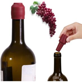 4 pieces of Premium Silicone Wine Stopper, Reusable and unbreakable wine stoppers for bottles, wine stoppers for bottles of opened wine, beer bottles, Wine plug, Keep champagne fresh, Home use