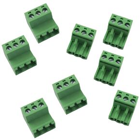 LQ Industrial 4 Sets 5.08mm Pitch Solderless Docking 3 Pin Male and Female Connector PCB Screw Terminal for Electronics Communication Equipment Power Module IC Socket