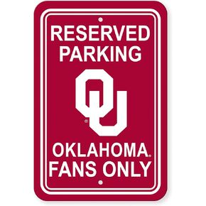 Fremont Die NCAA Oklahoma Sooners NCAA 12-by-18 inch Plastic Parking SignNCAA 12-by-18 inch Plastic Parking Sign, red, 12" x 18"