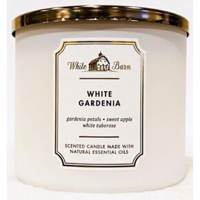 Bath & Body Works, White Barn 3-Wick Candle w/Essential Oils - 14.5 oz - New Core Scents! (White Gardenia)