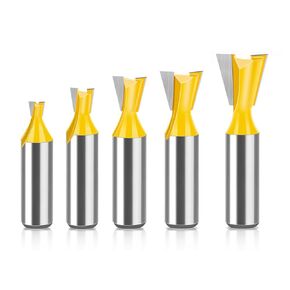 5 PCS Straight Cut Router Bit Set Milling Cutter Cutting Dovetail Bit 12mm Shank,1/4" 3/8" 1/2" 5/8" 3/4" Cut Diameter Woodworking Cutting Trimming Cutter Double Flute Grooving Bits