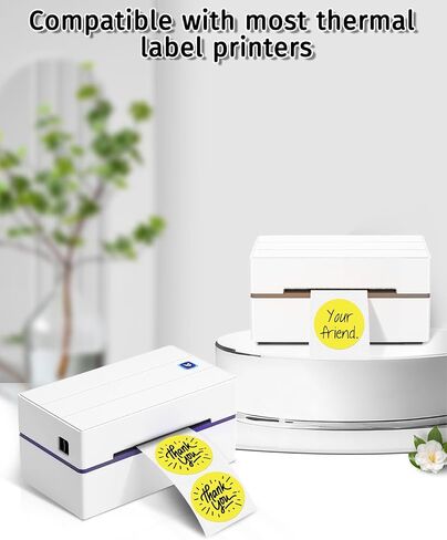 Holographic Circle Thermal Label Stickers 2 Inch Round Printable Sticker Labels, Self-Adhesive Thermal Labels Roll for Decor, Home Storage, Thanks Card, Gift Box, Custom Logo Design-400 Labels in Kuwait