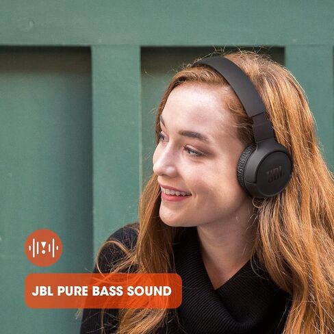 JBL Tune 510BT: Wireless Bluetooth On-Ear Headphones with Purebass Sound - with Cleaning Cloth - Black in Saudi Arabia