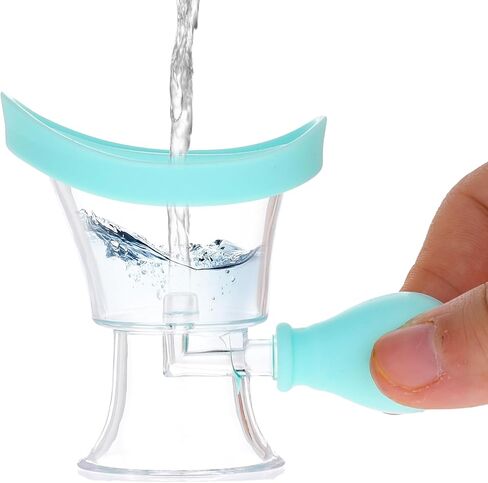 Eye Wash Cup Portable Eye Wash Kit Manual Air Pressure Eye Cups for Eye Wash Reusable Eyewash Cups for Soothing Tired Eyes Clean Eye Dust Makeup Irritants(Blue) in Saudi Arabia
