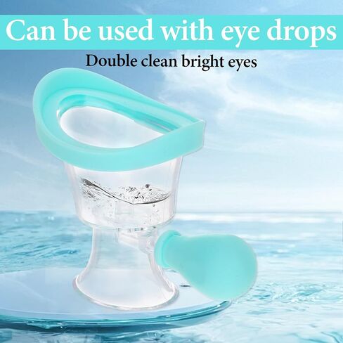 Eye Wash Cup Portable Eye Wash Kit Manual Air Pressure Eye Cups for Eye Wash Reusable Eyewash Cups for Soothing Tired Eyes Clean Eye Dust Makeup Irritants(Blue) in Saudi Arabia
