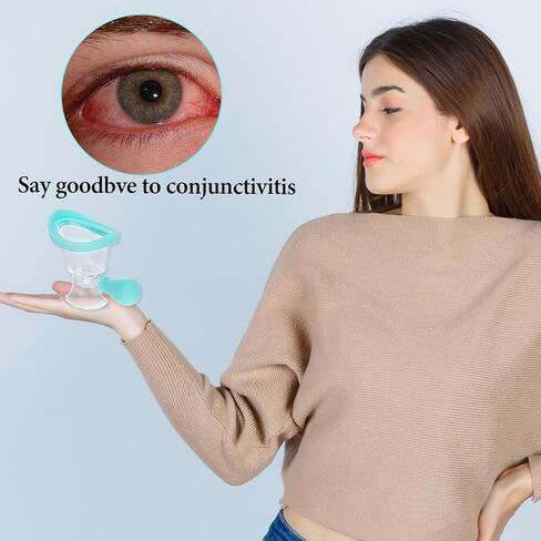 Eye Wash Cup Portable Eye Wash Kit Manual Air Pressure Eye Cups for Eye Wash Reusable Eyewash Cups for Soothing Tired Eyes Clean Eye Dust Makeup Irritants(Blue) in Saudi Arabia