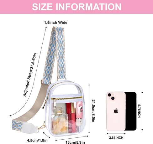 Clear Bag Stadium Approved, Clear Sling Bag for Women Clear Purse for Concerts Sports Events Festivals in Saudi Arabia