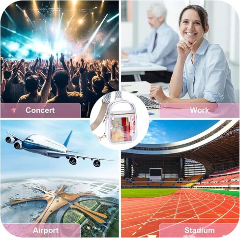 Clear Bag Stadium Approved, Clear Sling Bag for Women Clear Purse for Concerts Sports Events Festivals in Saudi Arabia
