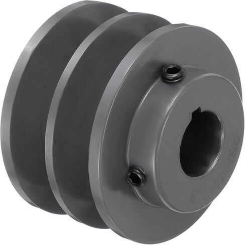 uxcell 2BK28-7/8 V-Belt Sheave 7/8 "Bore 2.95" OD Double Groove Web Sheave بالملل إلى الحجم، الحديد الزهر، قسم الحزام لحزام 3L أو B in Saudi Arabia