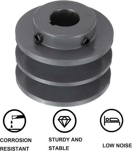 uxcell 2BK28-7/8 V-Belt Sheave 7/8 "Bore 2.95" OD Double Groove Web Sheave بالملل إلى الحجم، الحديد الزهر، قسم الحزام لحزام 3L أو B in Saudi Arabia