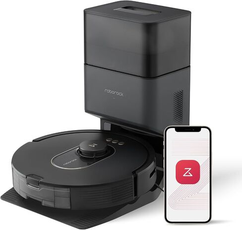roborock Q5 DuoRoller+ Robot Vacuum with Self-Empty Dock, 5500 Pa Suction, DuoRoller Brush, Hands-Free Cleaning for up to 7 Weeks, PreciSense LiDAR Navigation, Multi-Floor Mapping, App & Voice Control in Saudi Arabia