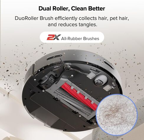 roborock Q5 DuoRoller+ Robot Vacuum with Self-Empty Dock, 5500 Pa Suction, DuoRoller Brush, Hands-Free Cleaning for up to 7 Weeks, PreciSense LiDAR Navigation, Multi-Floor Mapping, App & Voice Control in Saudi Arabia